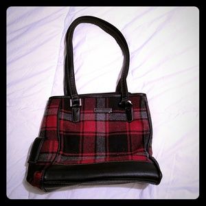 Plaid wool shoulder bag